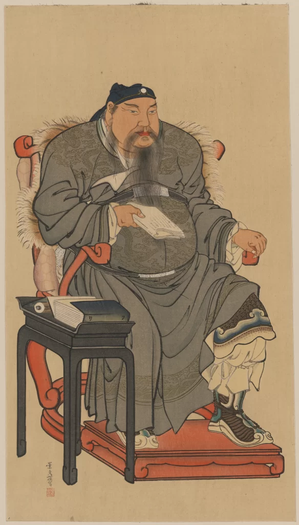 Traditional Chinese Painting Historical Figure Seated Robe Scroll Brush