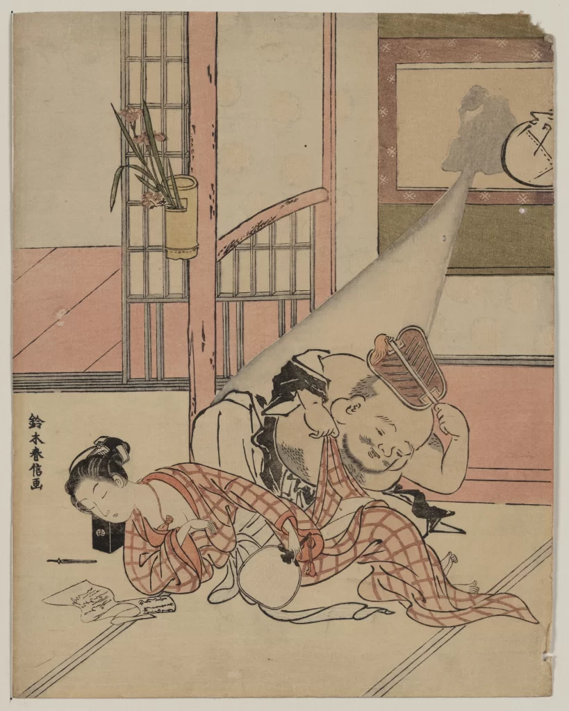 Traditional Japanese Art Edo Period Ukiyoe Samurai Tea