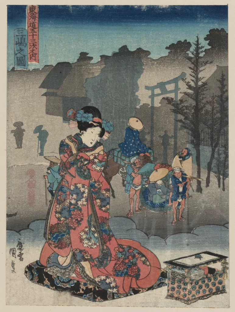 Traditional Japanese Art Elegance Kimono Ukiyo-e