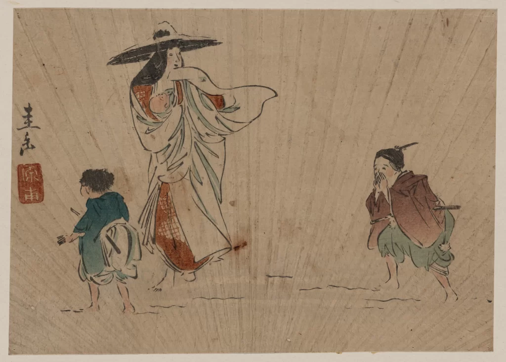 Traditional Japanese Art Historical Scene Cultural Depiction Historical Figures Artistic Expression