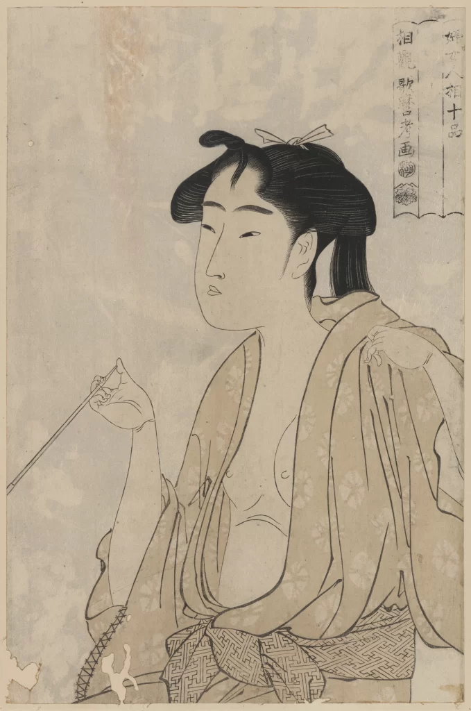 Traditional Japanese Art Portrait Kimono Hair Ornament