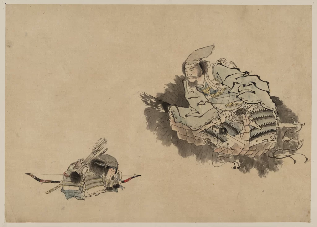 Traditional Japanese Art Samurai Ink Painting Historical Cultural