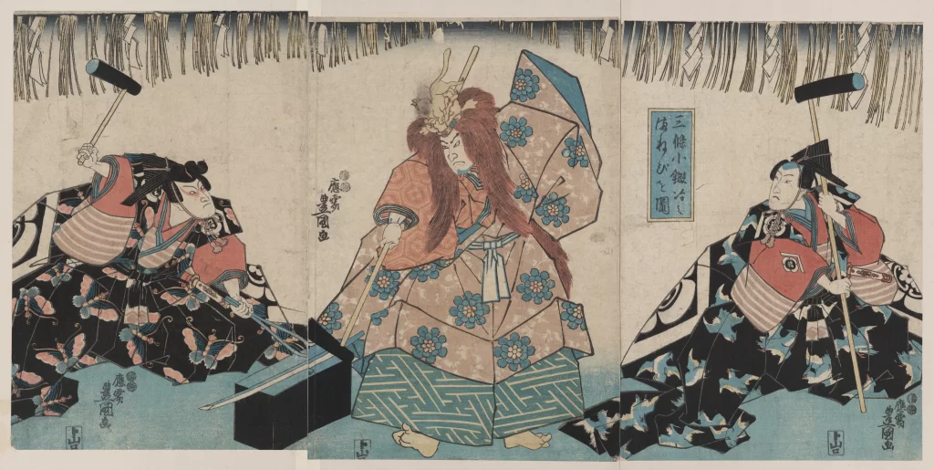 Traditional Japanese Art Samurai Kabuki Woodblock Print Cultural Heritage
