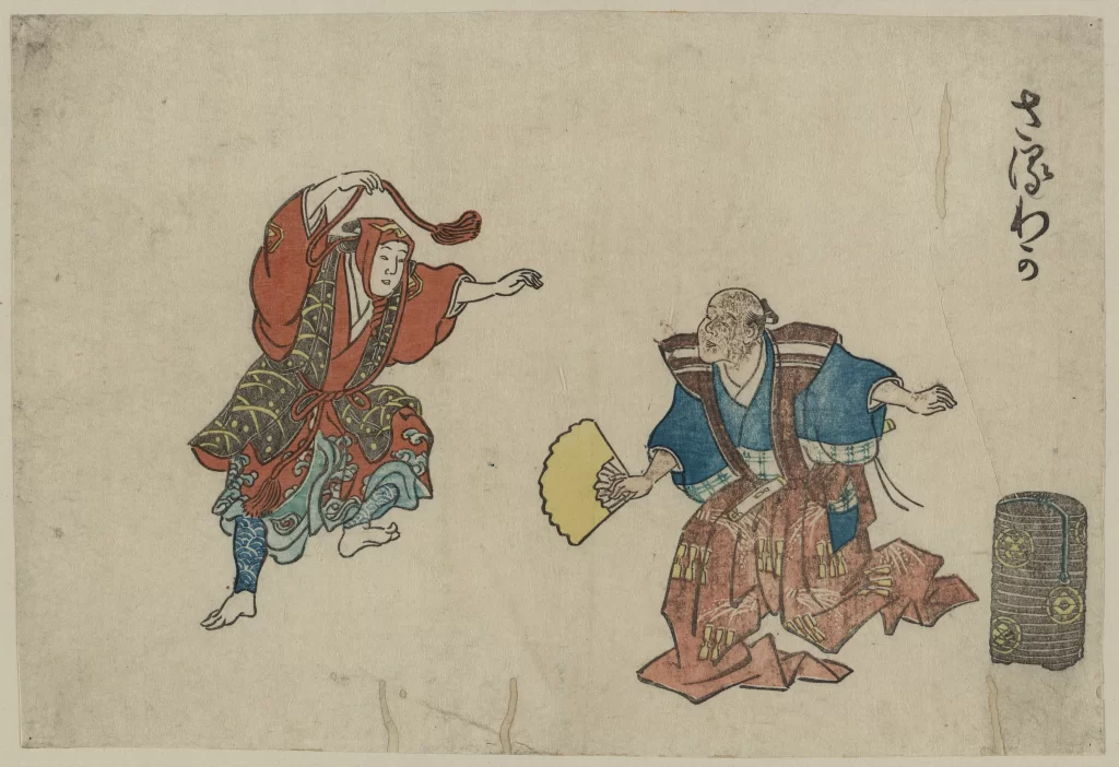 Traditional Japanese Art Sumo Wrestlers Cultural Depiction Historical Illustration Dynamic Pose