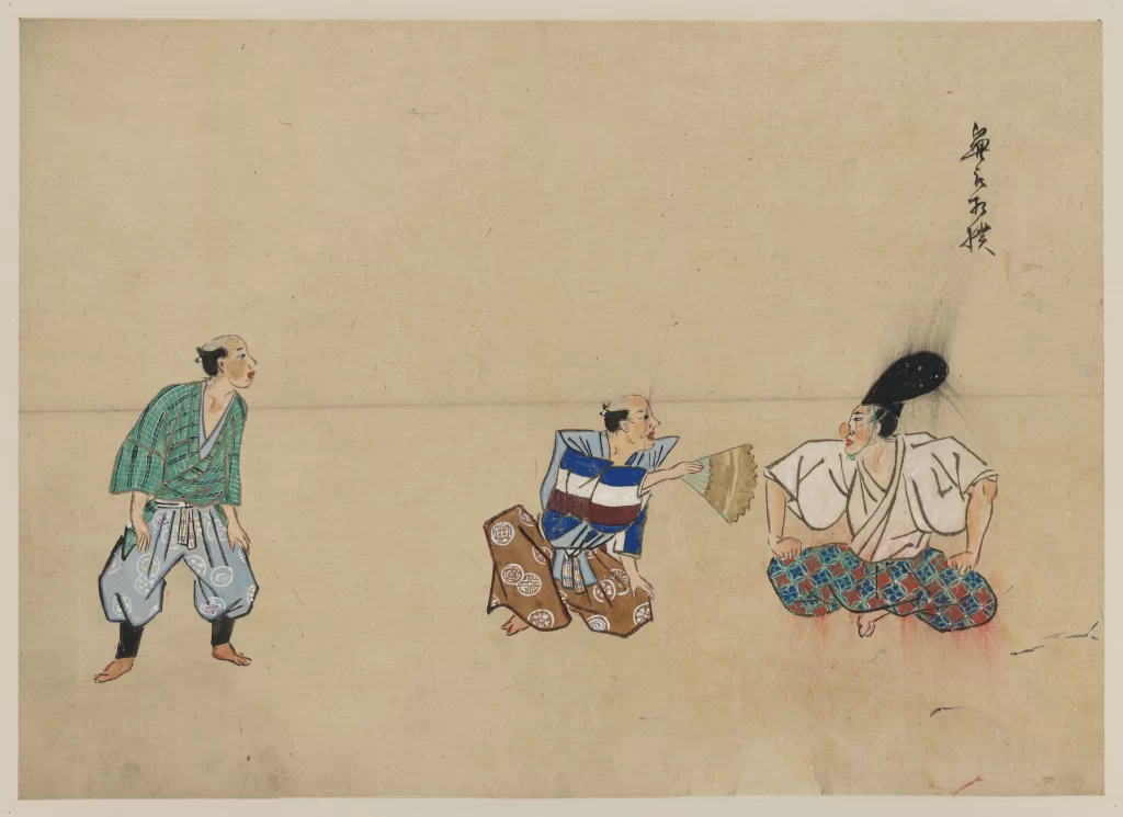 Traditional Japanese Art Sumo Wrestlers Cultural Scene Historical Painting Ukiyo-e Style