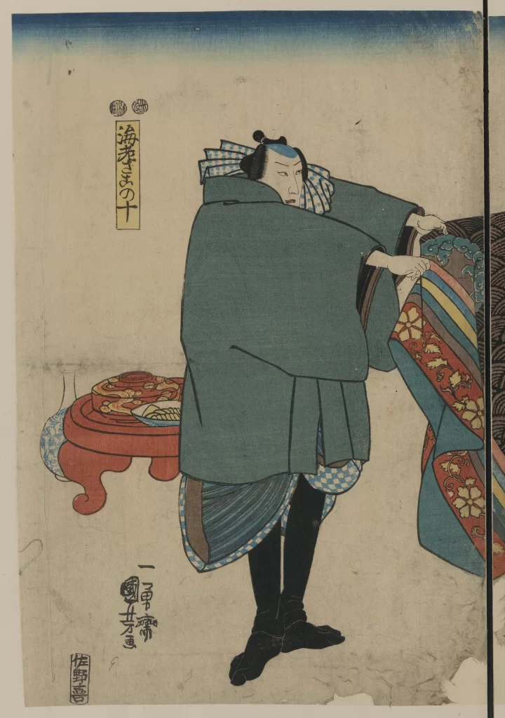 Traditional Japanese Art Ukiyo-e Historical Figure Cultural Attire Sumo Wrestler