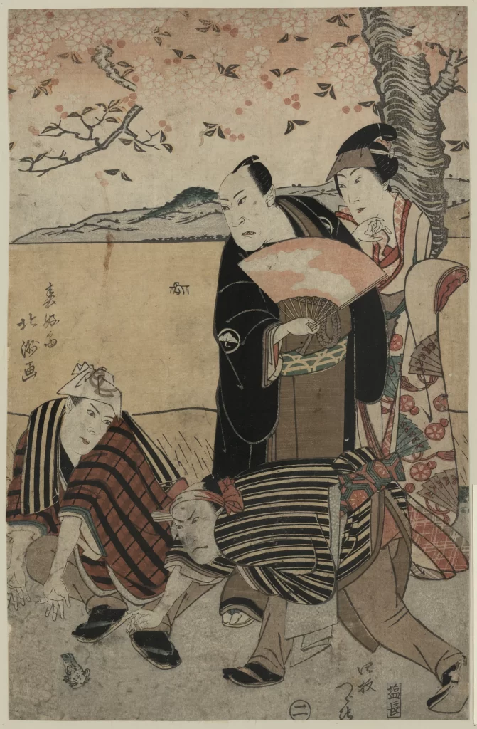 Traditional Japanese Art Ukiyo-e Historical Scene Cultural Depiction Edo Period