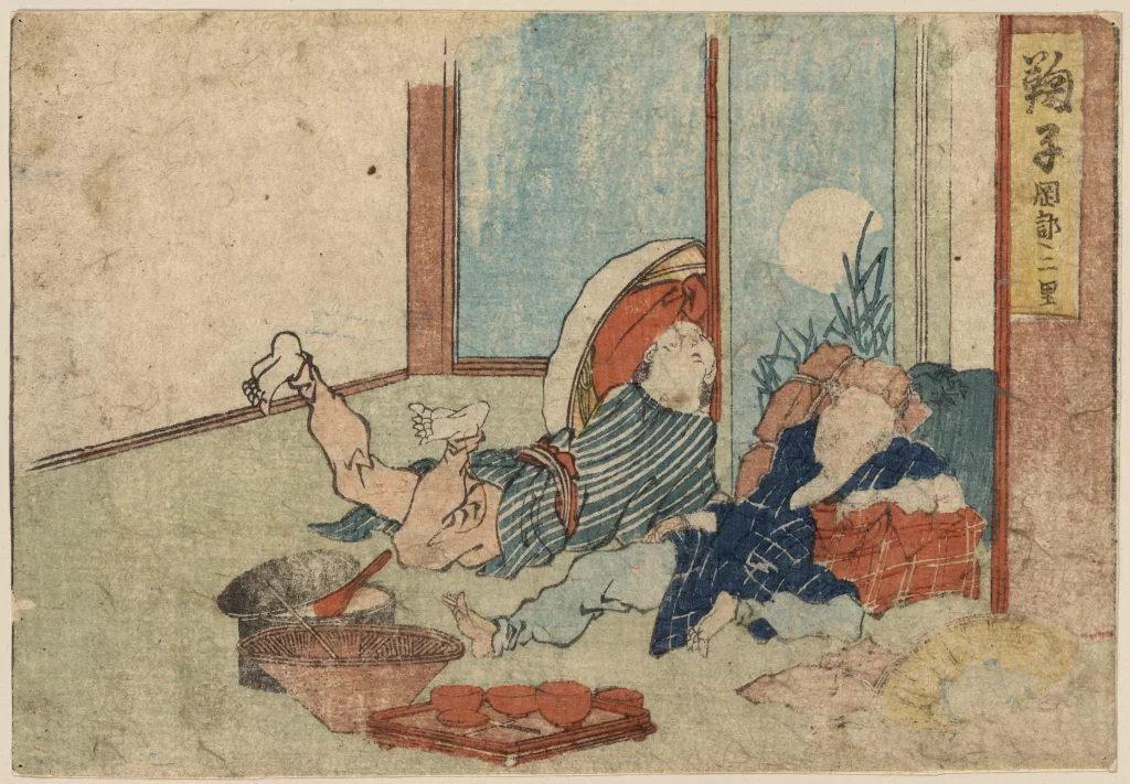 Traditional Japanese Art Ukiyo-e Historical Scene Cultural Depiction Indoor Setting