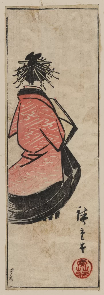 Traditional Japanese Art Ukiyo-e Woman Kimono Hair Ornament