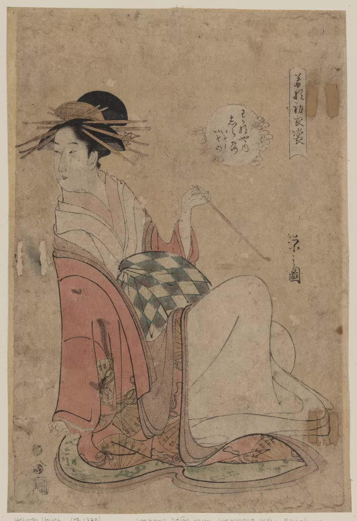 Traditional Japanese Art Ukiyo-e Woman Kimono