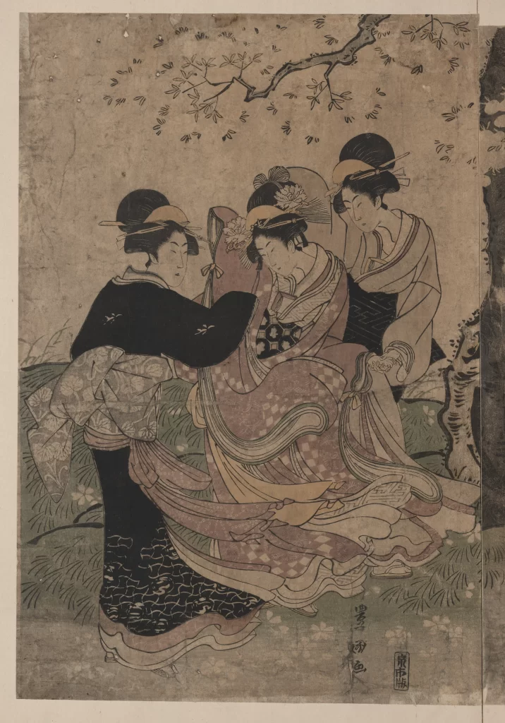 Traditional Japanese Art Ukiyo-e Women Nature Cultural Scene
