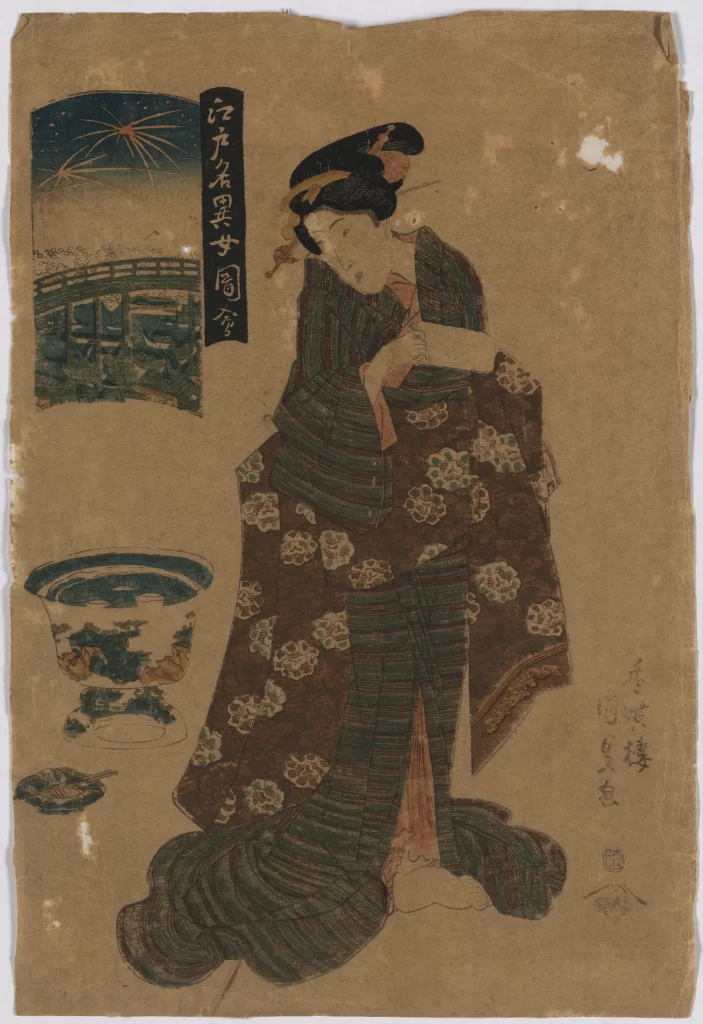 Traditional Japanese Art Woman Kimono Ukiyo-e