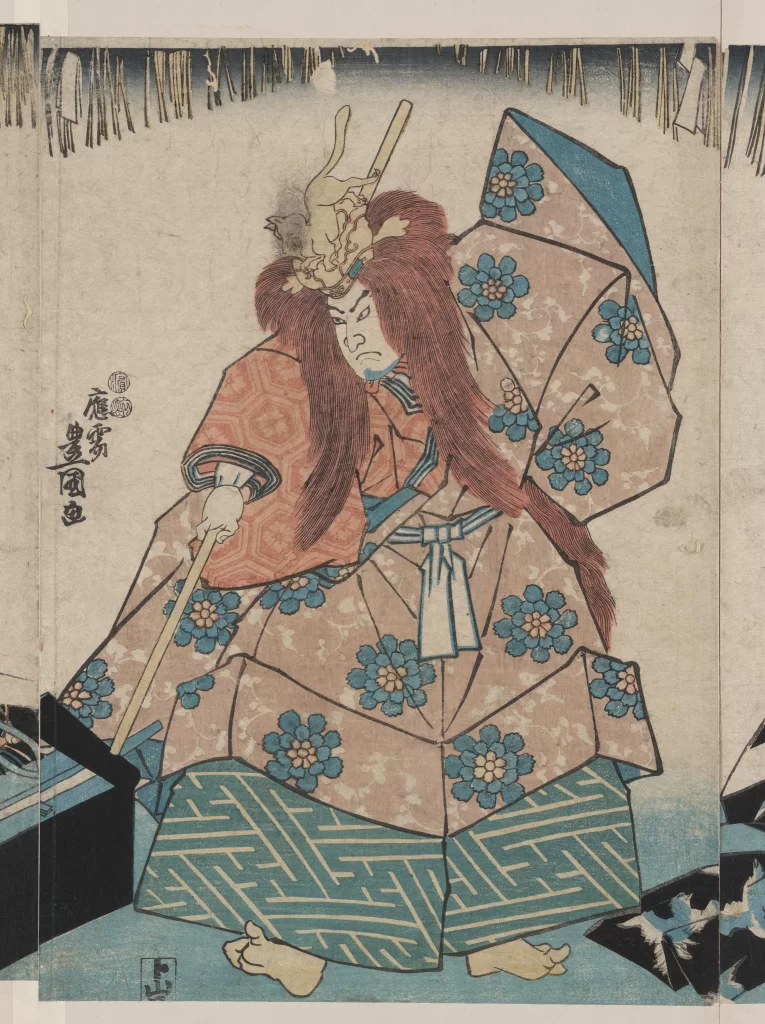 Traditional Japanese Art Woodblock Print Samurai Historical Costume Cultural Heritage