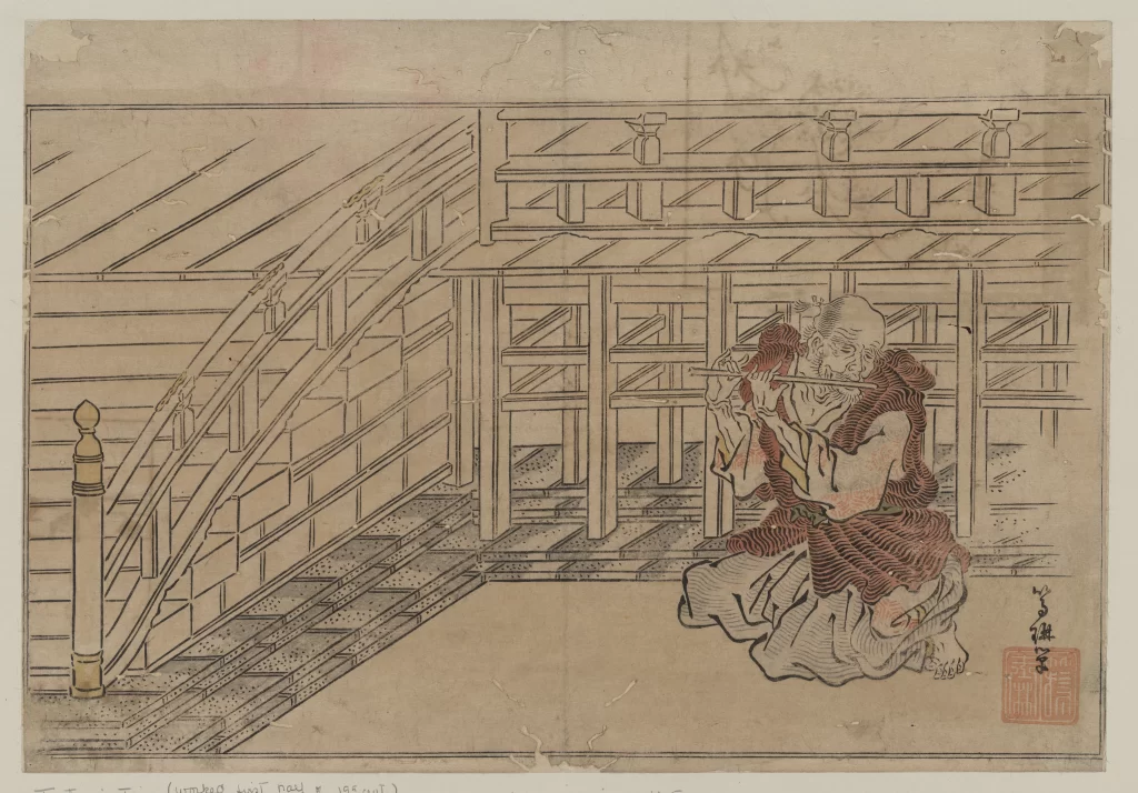 Traditional Japanese Art Woodblock Print Samurai Warrior Sword