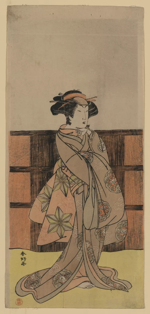 Traditional Japanese Attire Elegant Woman Ukiyo-e Art Intricate Patterns Cultural Heritage Historical Depiction