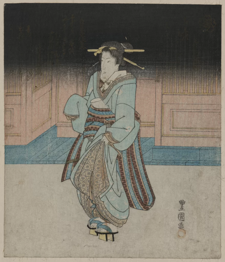 Traditional Japanese Attire Historical Figure Cultural Art Ukiyoe
