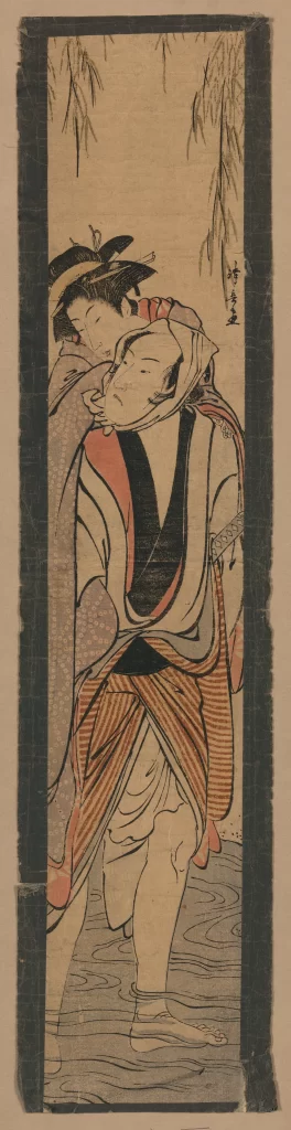Traditional Japanese Attire Historical Scene Ukiyo-e Art Cultural Depiction Woodblock Print