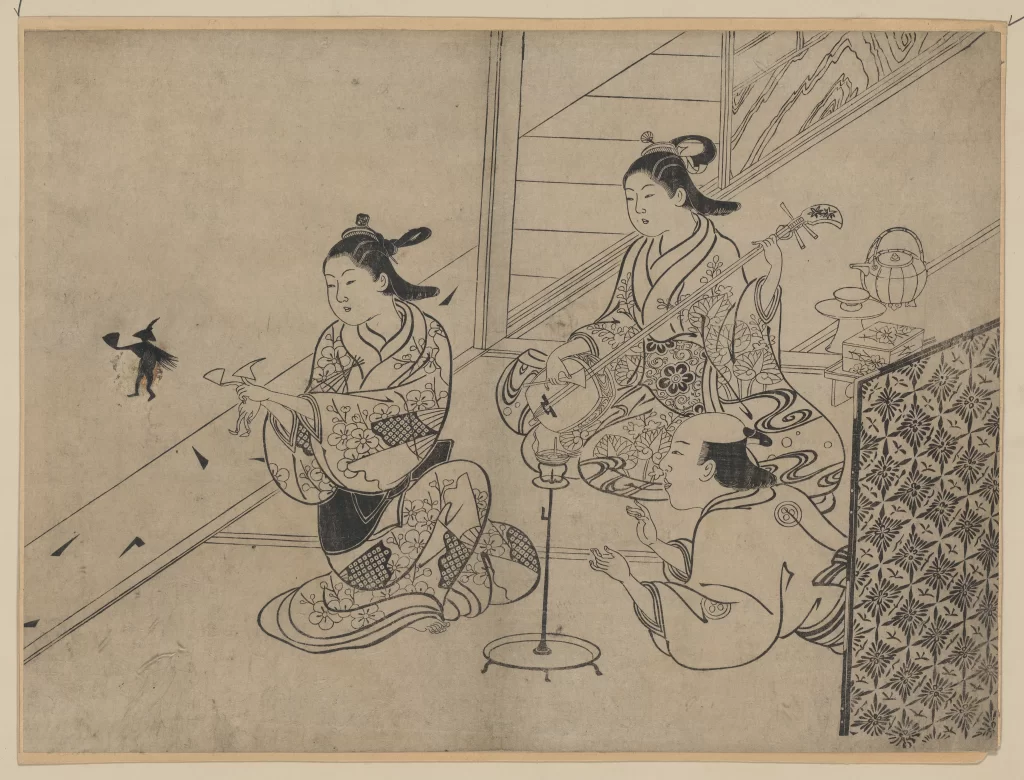 Traditional Japanese Attire Samurai Tea Ceremony Ukiyo-e Cultural Setting