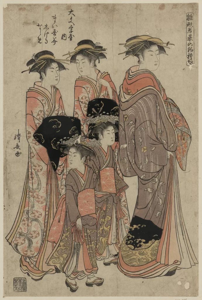 Traditional Japanese Attire Ukiyo-e Women Cultural Art Historical Fashion