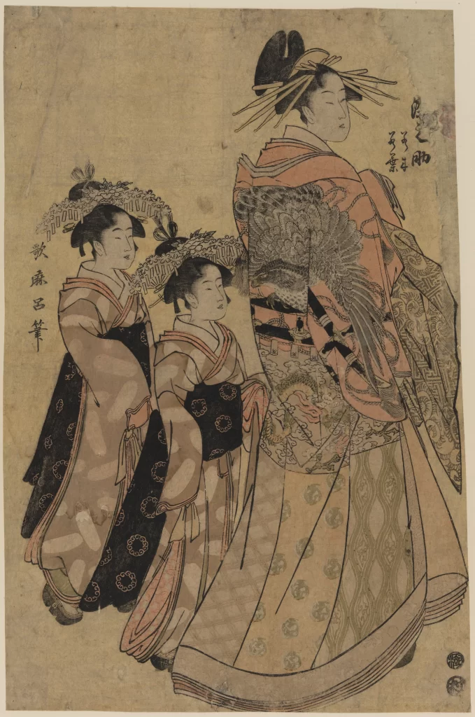 Traditional Japanese Attire Ukiyo-e Women Historical Cultural