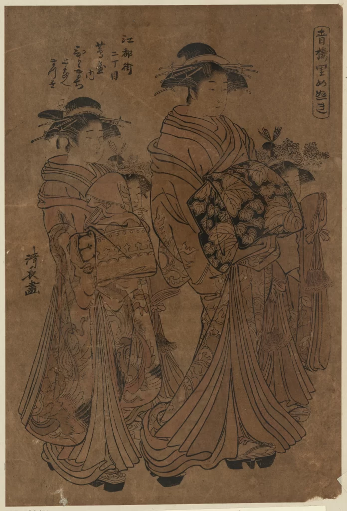 Traditional Japanese Attire Ukiyo-e Women Kimonos Cultural Art