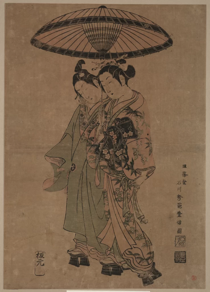 Traditional Japanese Attire Umbrella Historical Cultural Elegance Artistry