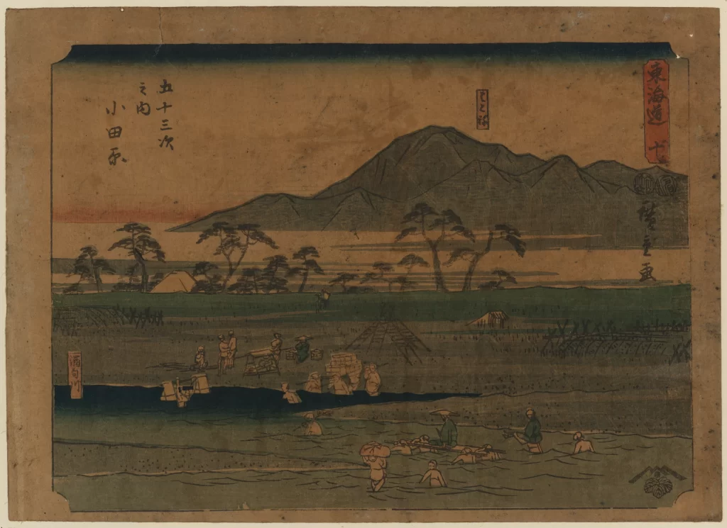 Traditional Japanese Landscape Serene Mountain Water People Nature