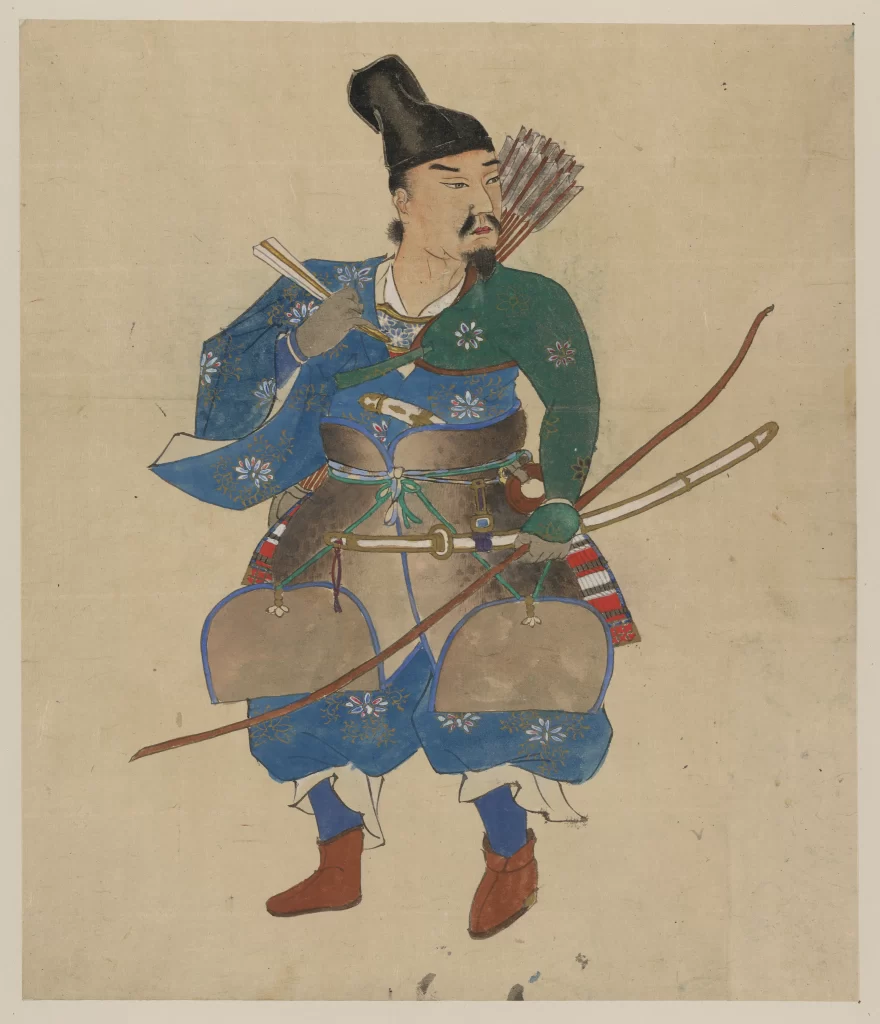 Traditional Japanese Samurai Armor Bow Painting