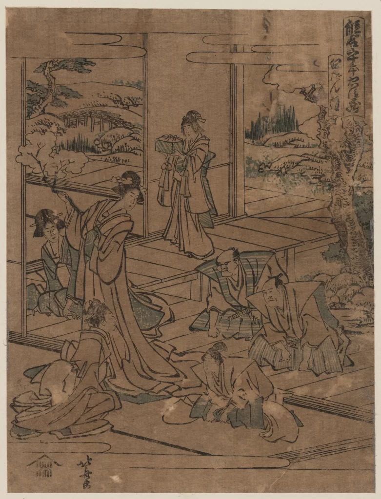 Traditional Japanese Ukiyo-e Historical Scene Cultural Depiction Artistic Expression
