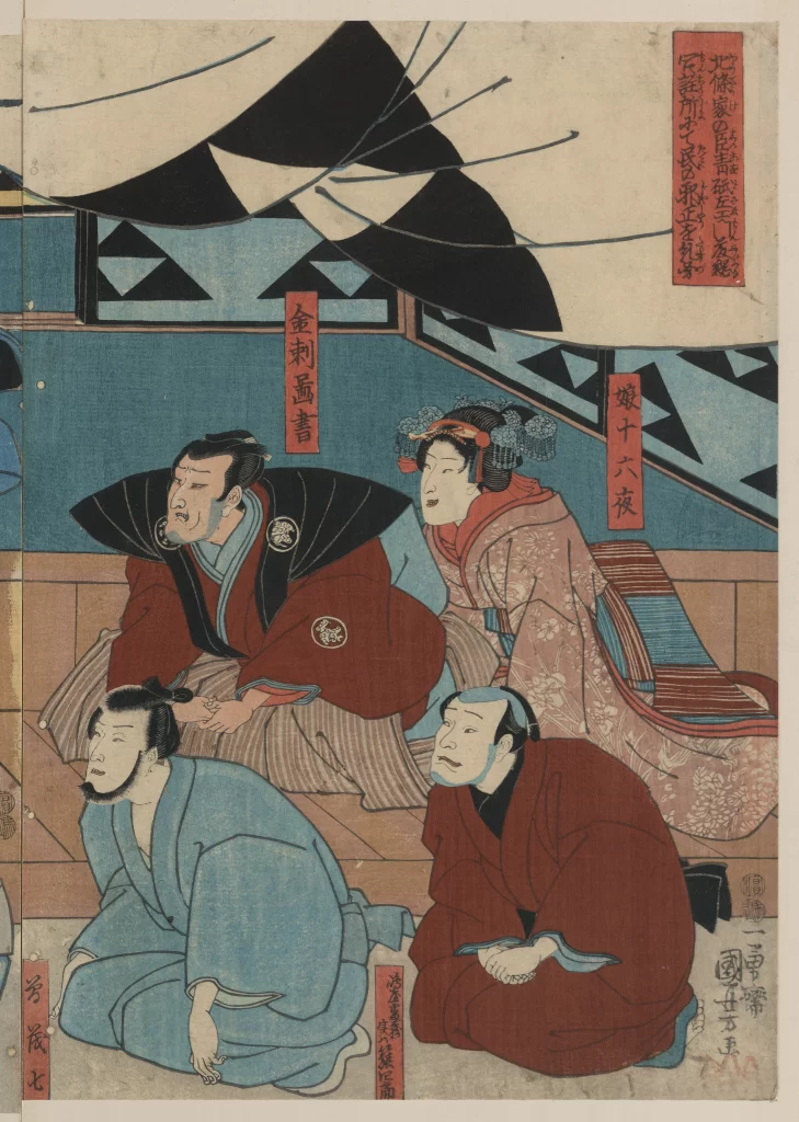Traditional Japanese Ukiyo-e Samurai Kabuki Cultural Art