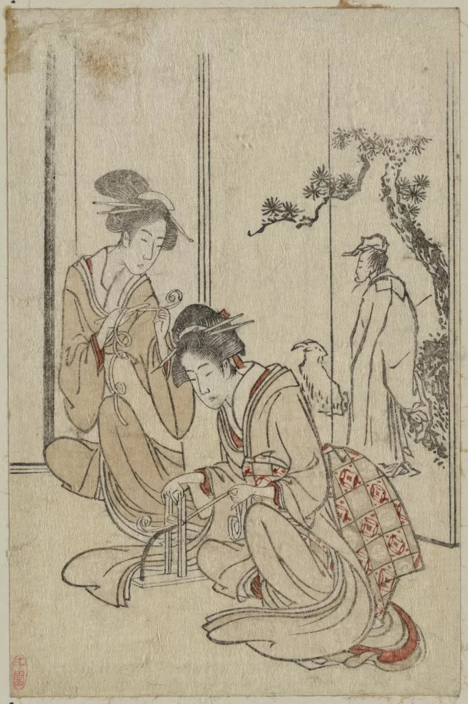 Traditional Japanese Women Kimono Nature Art Cultural