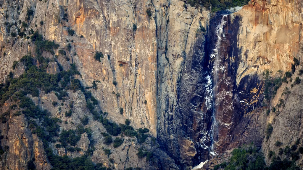 Waterfall Rock Cliff Nature Landscape Serene