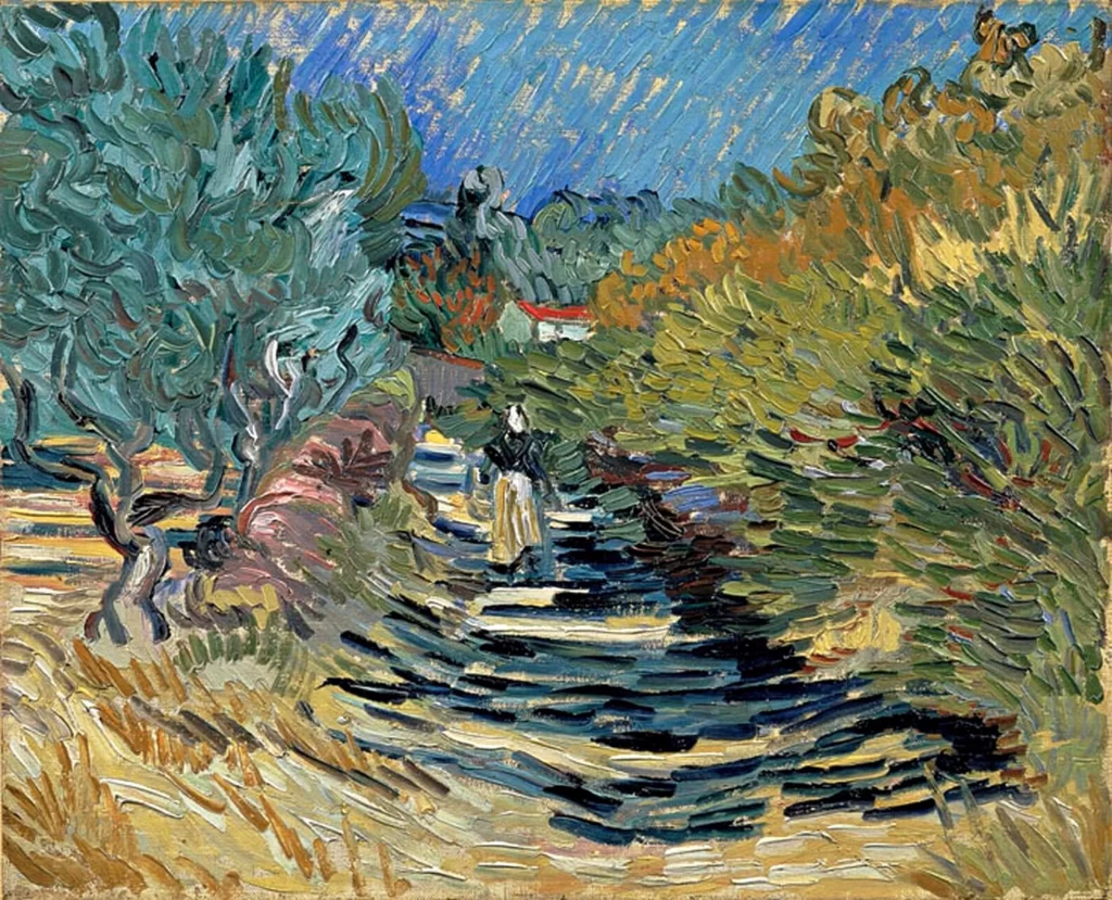 A Road at Saint-Remy with Female Figures Van Gogh