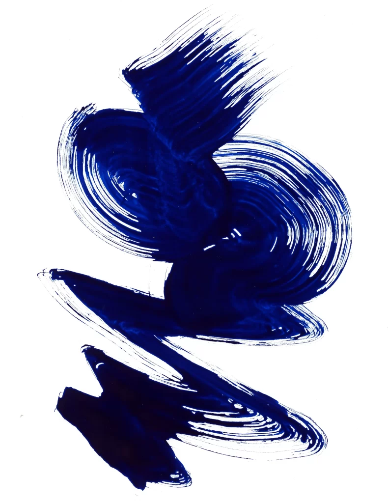 Abstract art blue brush strokes dynamic modern