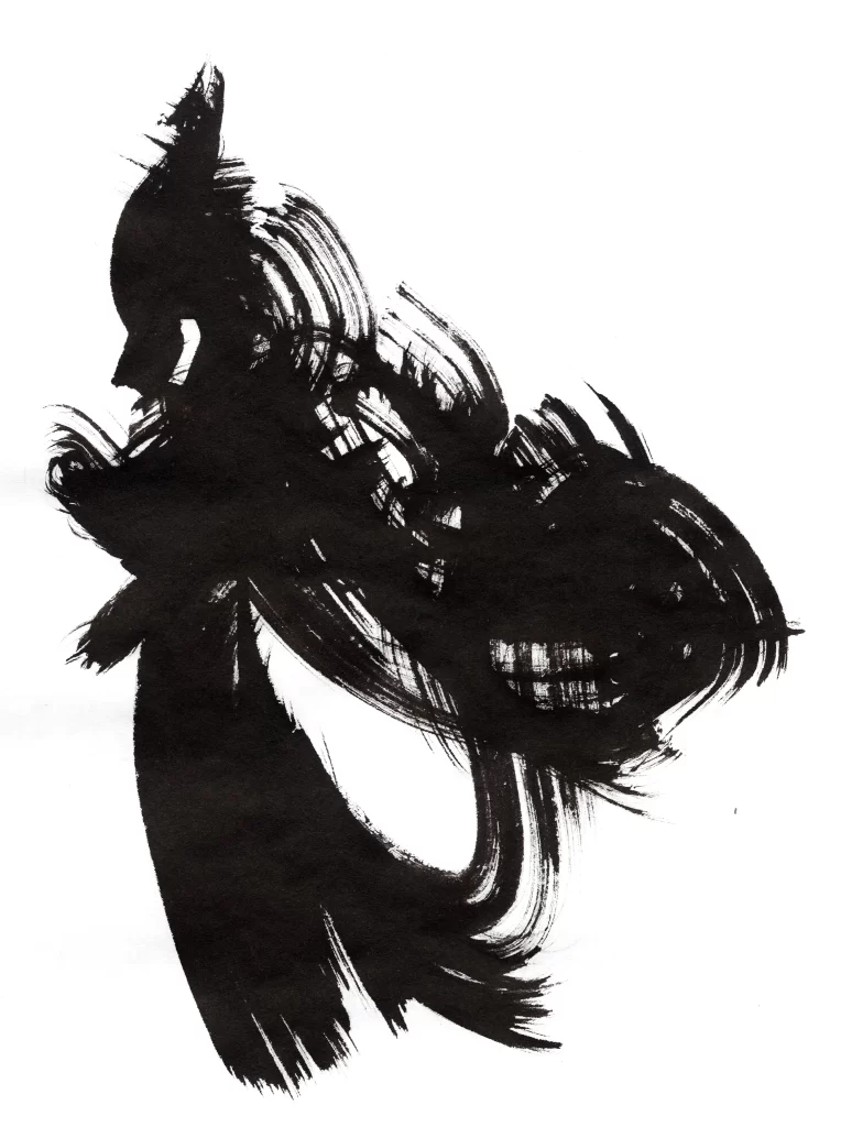 Abstract Black Ink Flowing Circular Dynamic