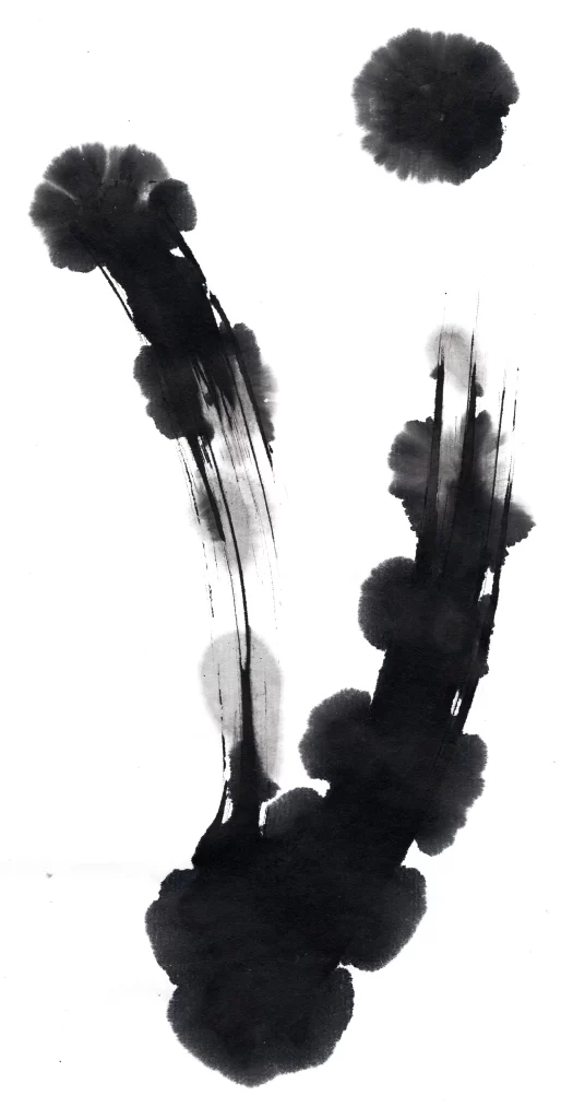 Abstract Black Ink Flowing Gradient Dense