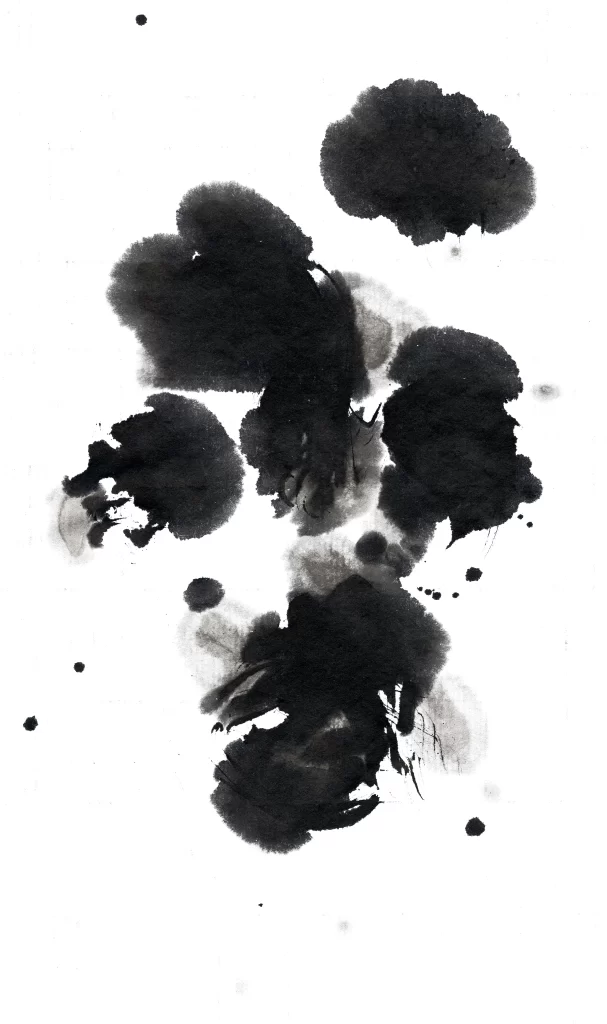 Abstract Black Ink Wash Gradient Density Flowing