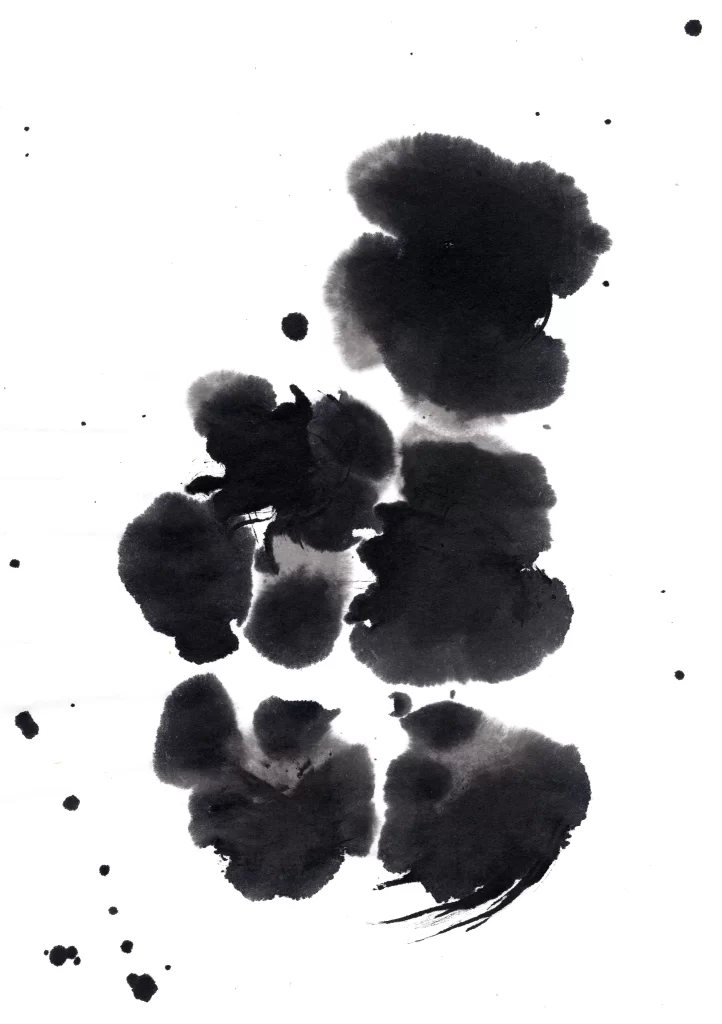 Abstract Black Ink Wash Gradient Density Flowing