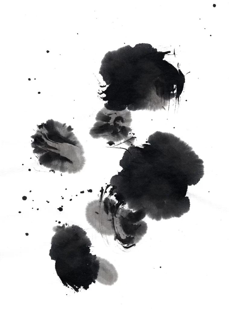 Abstract Black Ink Wash Gradient Flowing