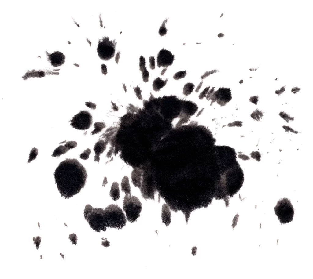 Abstract Black Ink Wash Gradient Flowing Dense