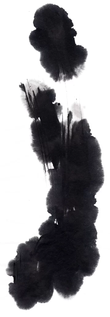 Abstract Black Ink Wash Gradient Flowing Dense