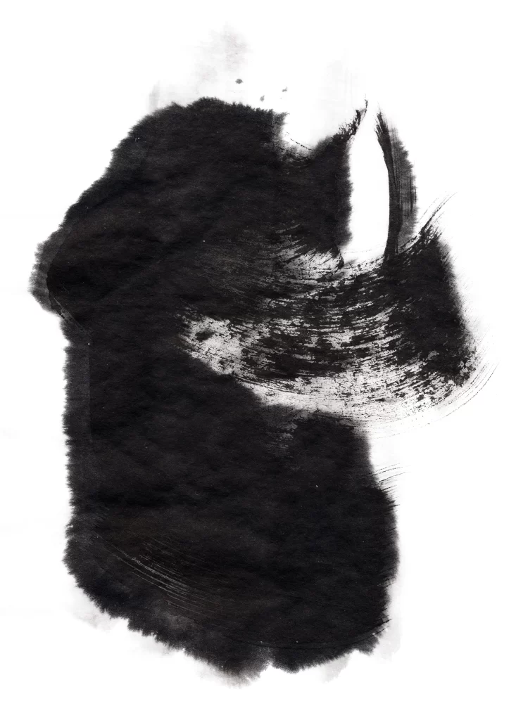 Abstract Black Ink Wash Gradient Flowing Dense