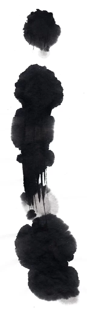 Abstract Black Ink Wash Vertical Gradient Flowing