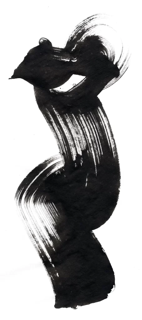Abstract Black White Flowing Curved Dynamic Fluid