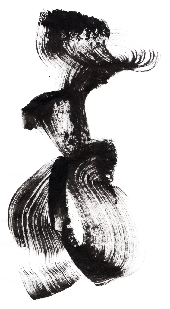 Abstract Black White Flowing Curved Dynamic Fluid