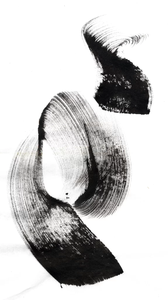 Abstract Black White Flowing Curved Dynamic Textured