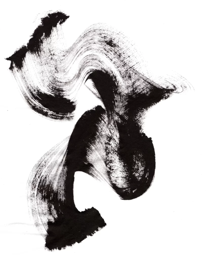 Abstract Black White Flowing Organic Dynamic Fluid