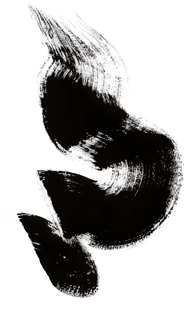 Abstract Black White Flowing Organic Fluid Dynamic