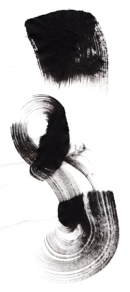 Abstract Black White Gradient Flowing Circular Dense