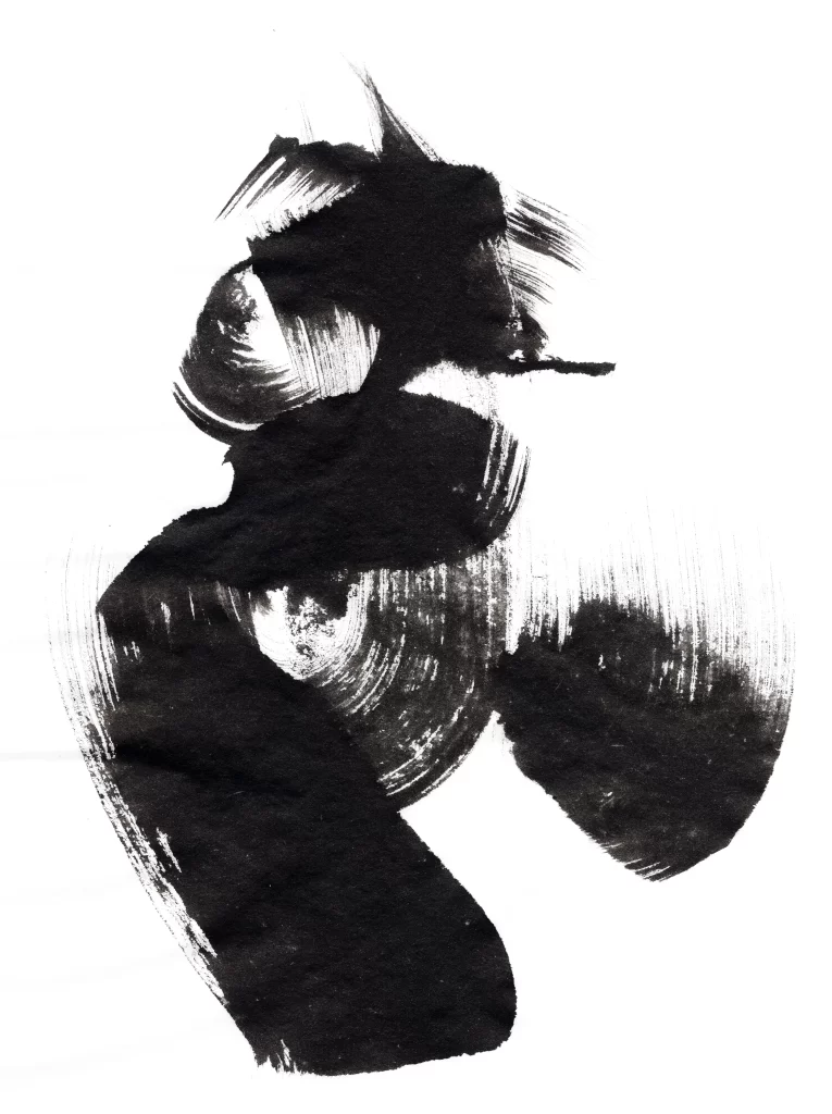 Abstract Black White Gradient Flowing Circular Sharp
